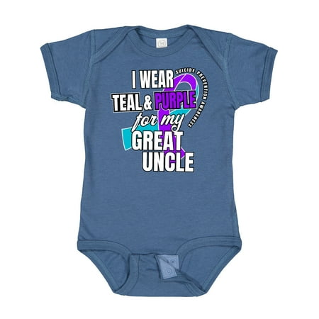 Inktastic Suicide Prevention I Wear Teal and Purple for My Great Uncle Gift Baby Boy or Baby Girl Bodysuit
Inktastic Suicide Prevention I Wear Teal and Purple for My Great Uncle Gift Baby Boy or Baby Girl Bodysuit