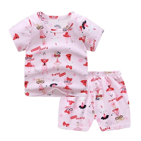 Yubatuo Toddler Baby Boys Girls Short Sleeve Cartoon T-Shirt+Shorts Outfits Set Pink 90 
Yubatuo Toddler Baby Boys Girls Short Sleeve Cartoon T-Shirt+Shorts Outfits Set Pink 90
