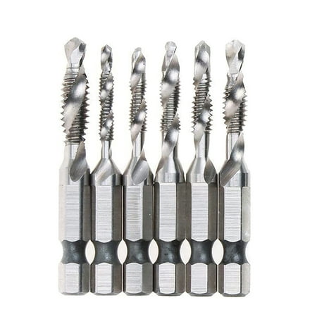 DTOWER 6pcs 2 in 1 Compound Tap Countersink Drill Bit HSS Metric Tap Drill Set Hex Shank Titanium Screw Thread Drill for Wood Aluminum Iron Materials
DTOWER 6pcs 2 in 1 Compound Tap Countersink Drill Bit HSS Metric Tap Drill Set Hex Shank Titanium Screw Thread Drill for Wood Aluminum Iron Materials