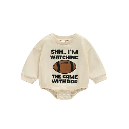 Ma&Baby Baby Football Sweatshirt Romper Outfit Infant Girls Boys Funny Letters Long Sleeve Bodysuit
Ma&Baby Baby Football Sweatshirt Romper Outfit Infant Girls Boys Funny Letters Long Sleeve Bodysuit
