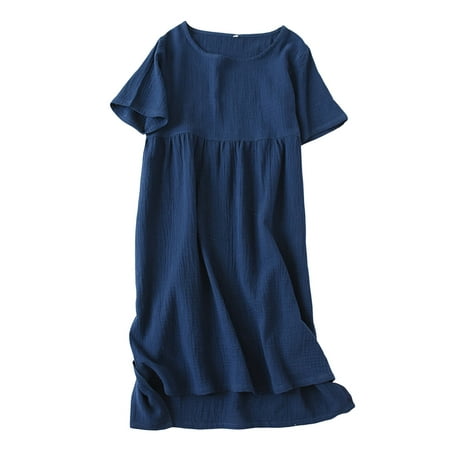 YXGla Women Pajamas Solid Color O Neck Loose Type Washed Style Lady Sleeping Dress Daily Clothes
YXGla Women Pajamas Solid Color O Neck Loose Type Washed Style Lady Sleeping Dress Daily Clothes