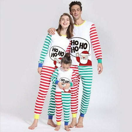 Family Matching Christmas Pajamas Set Women Mens Kids Sleepwear Nightwear Gifts