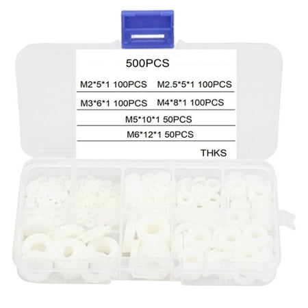 500Pieces .5 M3 M5 M6 NYLON METRIC WASHERS FLAT WASHER