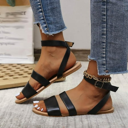 Homedles Sandals Women- Casual Vacation Fashion Open Toe Buckle Roman Flat Beach Sandals Black 40
Homedles Sandals Women- Casual Vacation Fashion Open Toe Buckle Roman Flat Beach Sandals Black 40