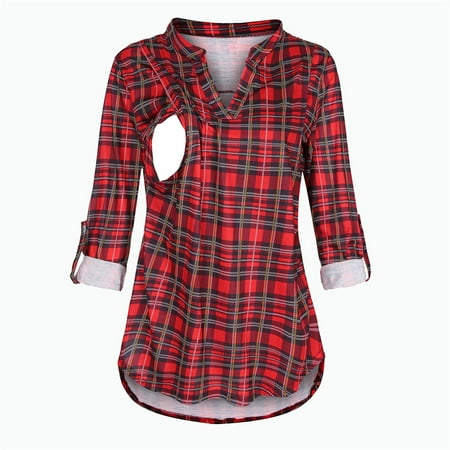 SHENGXINY Fashion Nursing Tops For Women Breastfeeding Long Sleeve Plaid V Neck Maternity Clothes Autumn Casual Pregnancy Shirts
SHENGXINY Fashion Nursing Tops For Women Breastfeeding Long Sleeve Plaid V Neck Maternity Clothes Autumn Casual Pregnancy Shirts