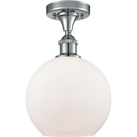 Polished Chrome Tone Semi Flush 8 Wide Cased Matte White Glass Steel/Cast Brass/Glass Medium Base LED 1 Light Fixture
Polished Chrome Tone Semi Flush 8 Wide Cased Matte White Glass Steel/Cast Brass/Glass Medium Base LED 1 Light Fixture