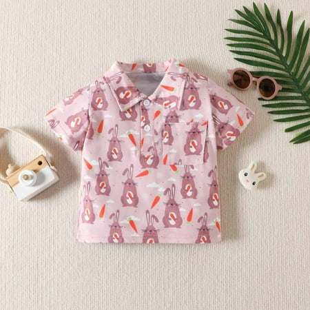 cllios Baby Boys Girls Easter Polo Shirt Casual Bunny Print T-shirt Short Sleeve Tee Fashion Lapel Top with Chest Pocket
cllios Baby Boys Girls Easter Polo Shirt Casual Bunny Print T-shirt Short Sleeve Tee Fashion Lapel Top with Chest Pocket