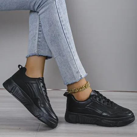 Yishow-A1 Black Lace Up Skate Shoes Lightweight Faux Leather Sports Sneakers Women‘s Footwear
Yishow-A1 Black Lace Up Skate Shoes Lightweight Faux Leather Sports Sneakers Women‘s Footwear