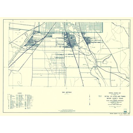 Bexar Texas Highway - Highway Dept 1936 - 23 x 30.96