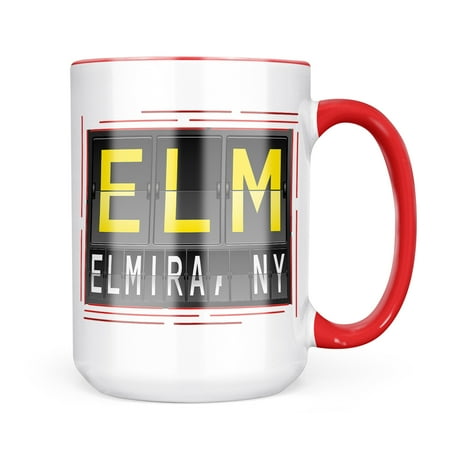 Neonblond ELM Airport Code for Elmira NY Mug gift for Coffee Tea lovers
