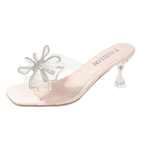 Cathalem Women Sandals Summer New Pattern Bowknot Rhinestone Decorative Transparent Thin Heel Non Slip Large High Heels White 41
Cathalem Women Sandals Summer New Pattern Bowknot Rhinestone Decorative Transparent Thin Heel Non Slip Large High Heels White 41