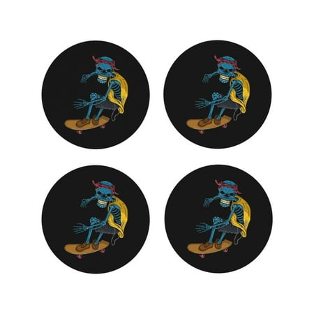 Coasters Set of 4 - Skull Skater Style Drink Coasters for Tabletop Protection Leather Coasters for Living Room Decor and Housewarming Gift Round Shape
Coasters Set of 4 - Skull Skater Style Drink Coasters for Tabletop Protection Leather Coasters for Living Room Decor and Housewarming Gift Round Shape