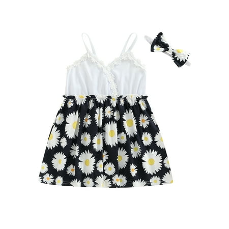 Sunisery 2Pcs Kids Toddler Girls Summer Dress Daisy Sling Short One-Piece Dress with Bow Headband White 3 Years
Sunisery 2Pcs Kids Toddler Girls Summer Dress Daisy Sling Short One-Piece Dress with Bow Headband White 3 Years