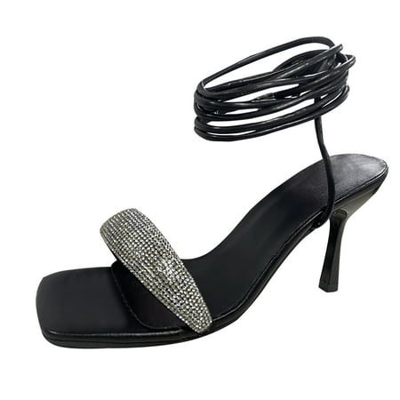 Sandals Women Ladies Fashion Leather Open Toe Rhinestone Ankle Strap High Heeled Sandals
Sandals Women Ladies Fashion Leather Open Toe Rhinestone Ankle Strap High Heeled Sandals