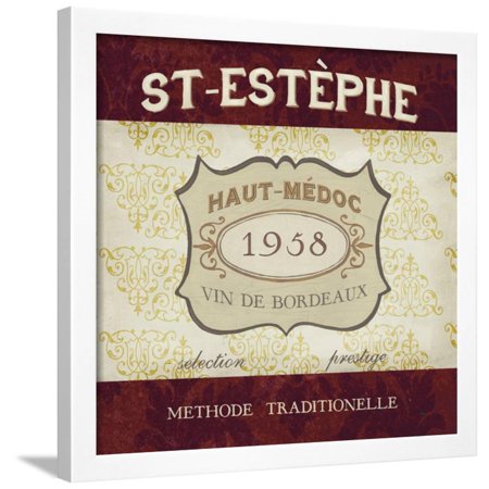 Burgundy Wine Labels III Framed Print Wall Art By Erica J. Vess