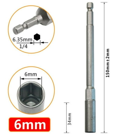 BAMILL 1PC 150mm Hexagon Nut Driver Drill Bit Adapter Socket Wrench Extension Sleeve
BAMILL 1PC 150mm Hexagon Nut Driver Drill Bit Adapter Socket Wrench Extension Sleeve