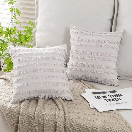 MIULEE Set of 2 Decorative Boho Throw Pillow Covers Linen Striped Jacquard Pattern Cushion Covers for Sofa Couch Living Room Bedroom 16x16Inch Greyish White
MIULEE Set of 2 Decorative Boho Throw Pillow Covers Linen Striped Jacquard Pattern Cushion Covers for Sofa Couch Living Room Bedroom 16x16Inch Greyish White