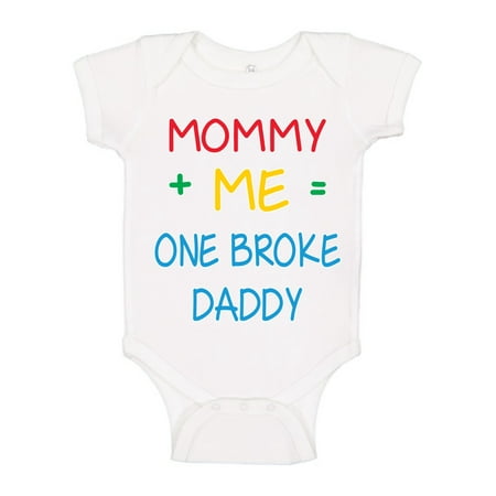 Wild Bobby Me+Mommy= One Broke Daddy Funny and cute Humor Baby Creeper Male Girls Infant Bodysuit White 18M
Wild Bobby Me+Mommy= One Broke Daddy Funny and cute Humor Baby Creeper Male Girls Infant Bodysuit White 18M