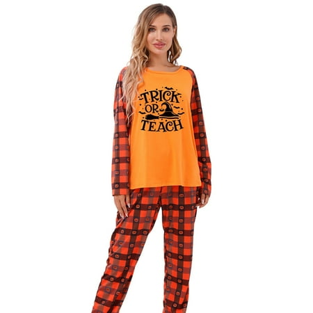 Halloween Family Pajamas Matching Sets Halloween Sleepwear Parent-Child Pjs Outfit for Holiday Party