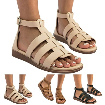 Aayomet Women s Heeled Sandals Women Sandals Fashion Simple Solid Roman Style Sandals Flat Bottom Comfortable Non Slip Buckle Beige 7.5
Aayomet Women s Heeled Sandals Women Sandals Fashion Simple Solid Roman Style Sandals Flat Bottom Comfortable Non Slip Buckle Beige 7.5
