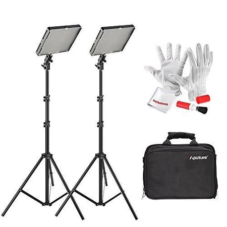 2 * Aputure Amaran AL-528S LED Video Light + 2M(6.5ft) Light Stand