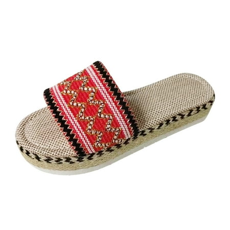 Dpityserensio Women s Ethnic Style Sandals Thick Bottom Fish Mouth Shoes Hemp Rope Candy Color Slippers Red 9(42)
Dpityserensio Women s Ethnic Style Sandals Thick Bottom Fish Mouth Shoes Hemp Rope Candy Color Slippers Red 9(42)