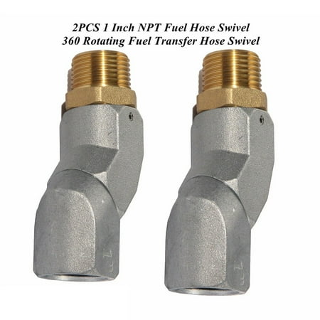 2PCS 1 Inch NPT Fuel Hose Swivel 360 Rotating Fuel Transfer Hose Swivel
