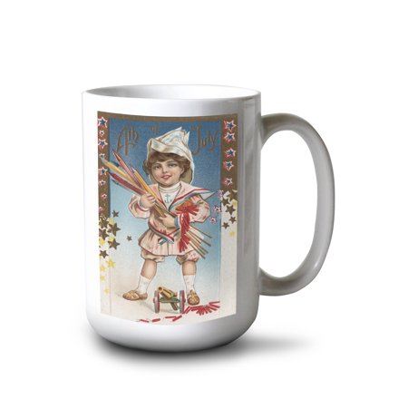 15 fl oz Ceramic Mug Fourth of July Greeting Kid Holding Fireworks and Rockets Dishwasher & Microwave Safe
15 fl oz Ceramic Mug Fourth of July Greeting Kid Holding Fireworks and Rockets Dishwasher & Microwave Safe