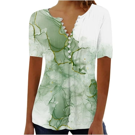 RKZDSR Womens Short Sleeve Tshirts Clearance Sales Shirts Button V Neck Landscape Print Tops Soft Cozy Cotton Shirts Plus Size Regular Fit Blouses Funny Cute Graphic Scrub Tops Tees Green XL
RKZDSR Womens Short Sleeve Tshirts Clearance Sales Shirts Button V Neck Landscape Print Tops Soft Cozy Cotton Shirts Plus Size Regular Fit Blouses Funny Cute Graphic Scrub Tops Tees Green XL