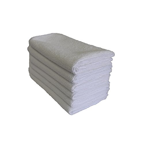 Pacific Linens Microfiber Cleaning Cloths, Towel for Cars, Windows, Mirrors, Laptop Computer Screen, iPhone, iPad and More. 6 Pack 16'' x 16'' by Pacific Linens (White)