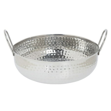 HUBERT® Hammered Stainless Steel Serving Bowl with Handles - 7 Dia x 1 1/2 H