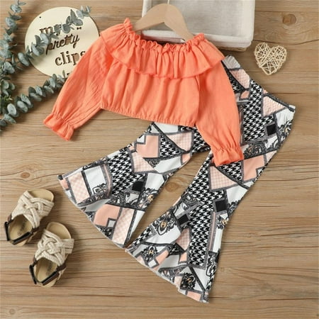 Hunpta Toddler Girls Outfit Long Sleeves Tops Denim Bell Bottom Prints Pants 2pcs Set Outfits
Hunpta Toddler Girls Outfit Long Sleeves Tops Denim Bell Bottom Prints Pants 2pcs Set Outfits