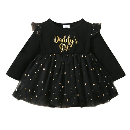 NZRVAWS Baby Girls Dress 3 Months Baby Girls Letter Print Ruffle Sleeve 6 Months Baby Girls Splice Gauze Dress 1PCS Fall Winter Dress Black
NZRVAWS Baby Girls Dress 3 Months Baby Girls Letter Print Ruffle Sleeve 6 Months Baby Girls Splice Gauze Dress 1PCS Fall Winter Dress Black