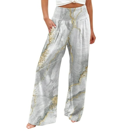 Women s Casual Prints High Waist Wide Leg Palazzo Pants Elastic Waist Loose Comfy Pajama Pants Pockets
Women s Casual Prints High Waist Wide Leg Palazzo Pants Elastic Waist Loose Comfy Pajama Pants Pockets