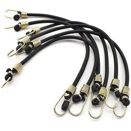 Mingyiq 20 Pack Latex Cord Heavy Duty Elastic Bungee Cord Hook Luggage