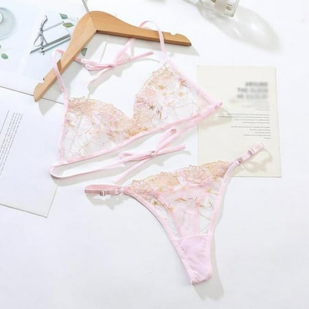 Fantadool Transparent Embroidery Lace Bra Set for Women Small Chest Gathered Underwear Romantic Flower Perspective Mesh Underwear Set
Fantadool Transparent Embroidery Lace Bra Set for Women Small Chest Gathered Underwear Romantic Flower Perspective Mesh Underwear Set
