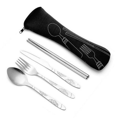 4Pcs Set Dinnerware Portable Printed Knife Fork Spoon Chopsticks Stainless Steel Family Camping Steak Cutlery Tableware with Bag
4Pcs Set Dinnerware Portable Printed Knife Fork Spoon Chopsticks Stainless Steel Family Camping Steak Cutlery Tableware with Bag