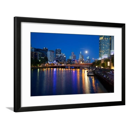 City Skyline from Southbank Promenade, Melbourne, Victoria, Australia, Oceania Framed Print Wall Art By Frank Fell