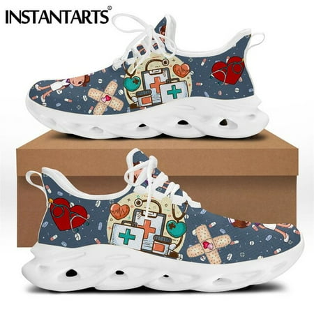 INSTANTARTS Brand Design Women Sneakers White Nursing Shoes Cute Cartoon Nurse Doctor Medical Print Light Lace-up Flats Footwear
INSTANTARTS Brand Design Women Sneakers White Nursing Shoes Cute Cartoon Nurse Doctor Medical Print Light Lace-up Flats Footwear