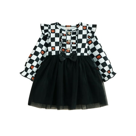 Suanret Kids Little Girls Halloween Dress Casual Crew Neck Checkerboard Pumpkin Print Long Sleeves Mesh Dress Black 4-5 Years
Suanret Kids Little Girls Halloween Dress Casual Crew Neck Checkerboard Pumpkin Print Long Sleeves Mesh Dress Black 4-5 Years