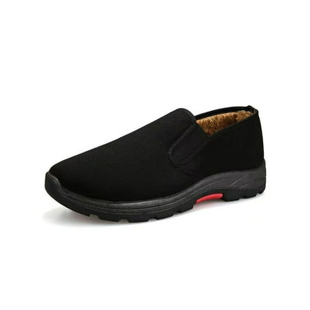 Ritualay Man s Casual Shoe Non-Slip Sneakers Comfort Flats Breathable Lightweight Walking Shoes Driving Sport Slip On Loafers Black Bottom Casual Shoes with Plush Lined 9