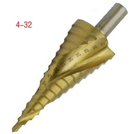 4-32mm HSS Spiral Groove Center Solid Carbide Titanium Step Cone Drill Bit