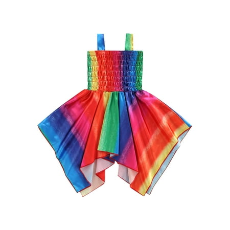 Calsunbaby Toddlers Baby Girls Summer Suspender Dress Vertical Rainbow Stripe Print Elastic Bust Casual Sleeveless Skirt
Calsunbaby Toddlers Baby Girls Summer Suspender Dress Vertical Rainbow Stripe Print Elastic Bust Casual Sleeveless Skirt