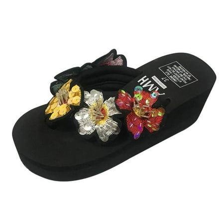 Tangnade Ladies daily all-match casual shoes Women Ladies Girls Bling Floral Wedges Flip Flops Sandals Slippers Beach Shoes Black 39
Tangnade Ladies daily all-match casual shoes Women Ladies Girls Bling Floral Wedges Flip Flops Sandals Slippers Beach Shoes Black 39