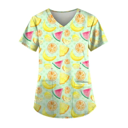 TKing Fashion Women Plus Size Scrubs Top V-Neck Short Sleeve Printed Pockets Work Blouse for Women Green 5XL
TKing Fashion Women Plus Size Scrubs Top V-Neck Short Sleeve Printed Pockets Work Blouse for Women Green 5XL