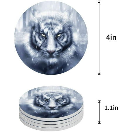 ZHANZZK Tiger Set of 4 Round Coaster for Drinks Absorbent Ceramic Stone Coasters Cup Mat with Cork Base for Home Kitchen Room Coffee Table Bar Decor
ZHANZZK Tiger Set of 4 Round Coaster for Drinks Absorbent Ceramic Stone Coasters Cup Mat with Cork Base for Home Kitchen Room Coffee Table Bar Decor