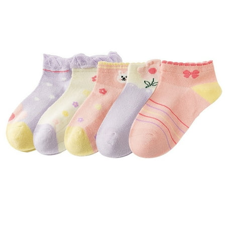 Toddlers Socks Baby Girls Boys Socks All Weather Kids Crew Socks Fashion Dress Socks Gift 5 Pairs