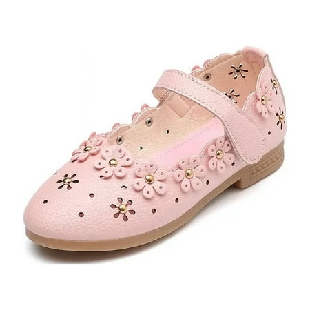 

Kids Toddler Girls White Shoes for Wedding Party Fashion Princess Soft Bottom Leather Shoes Children Big Girls Flower Flats