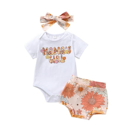 CenturyX Newborn Baby Girls Mothers Day Outfits Short Sleeve Floral Letter Romper Shorts Headband Clothes Set
CenturyX Newborn Baby Girls Mothers Day Outfits Short Sleeve Floral Letter Romper Shorts Headband Clothes Set