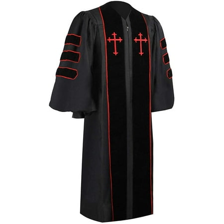 Endea Church Doctor of Divinity Robe (48 (5 3 - 5 5 ) Black/Red)